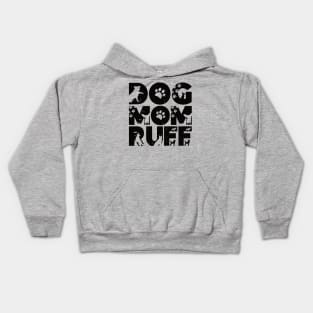 dog mum ruff funny , dog lover vintage valentines funny dog Kids Hoodie